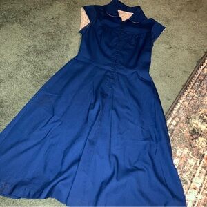 Classic Navy Fit-and-Flare Dress